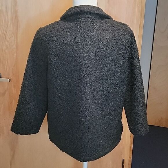 NWOT Bobeau dark green nubby knit 3/4 sleeve sweater jacket - Picture 6 of 14